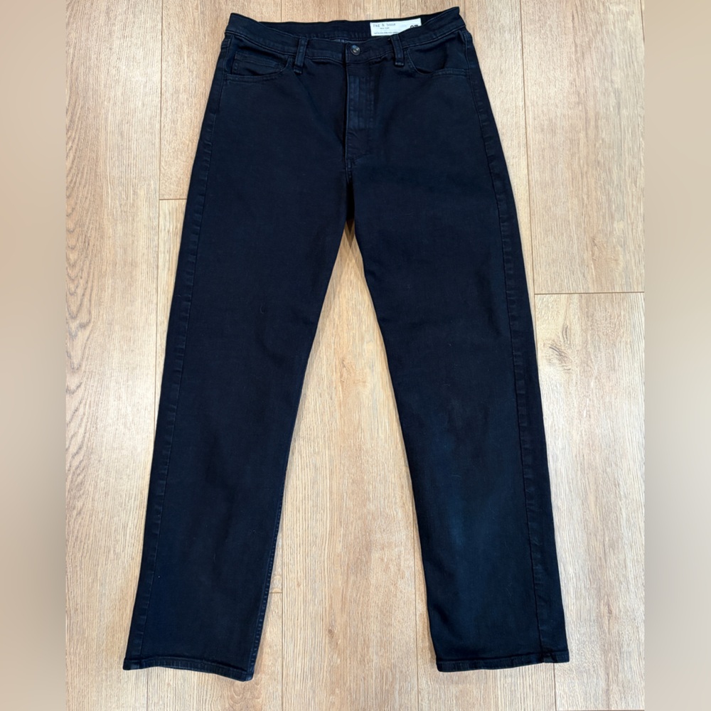 rag & bone Black Straight Leg Jeans Size 27 Mid Rise 27x29
